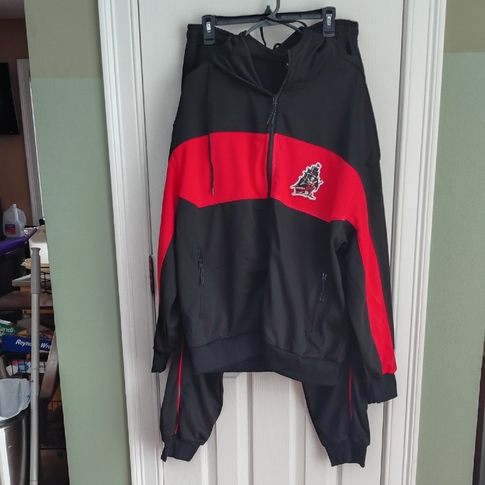 Black and Red Tracksuit with Logo